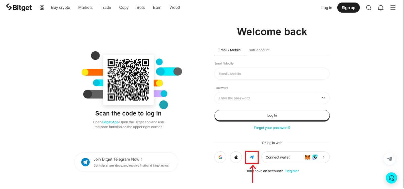 Giunsa ang Pag-login sa Bitget Giunsa ang Pag-login sa Bitget
