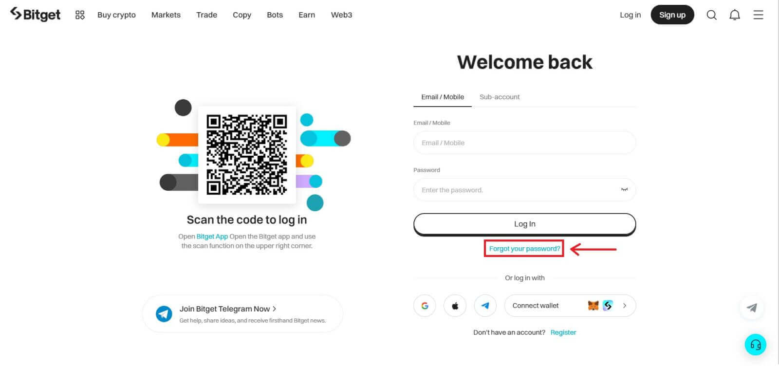 Giunsa ang Pag-login sa Bitget Giunsa ang Pag-login sa Bitget