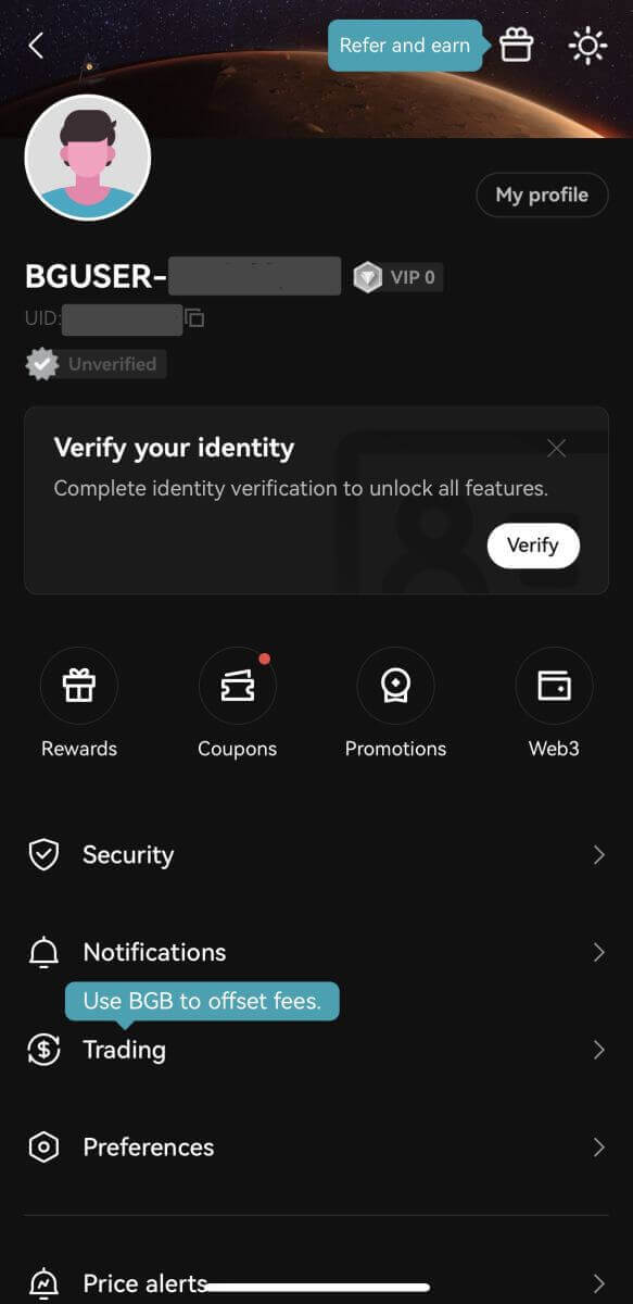 Bitgetから口座を開設して出金する方法 Bitgetから口座を開設して出金する方法
